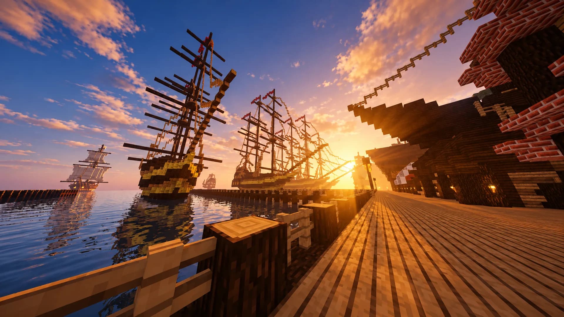 Le port du Peuple de la Mer au coucher du soleil